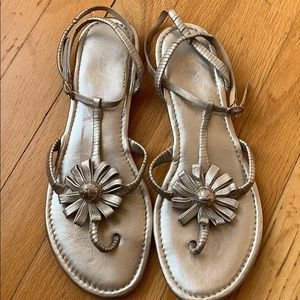 Cole Haan metallic flower sandals